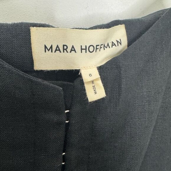 NEW MARA HOFFMAN ROBYN Linen/hemp midi dress in black - Picture 9 of 11